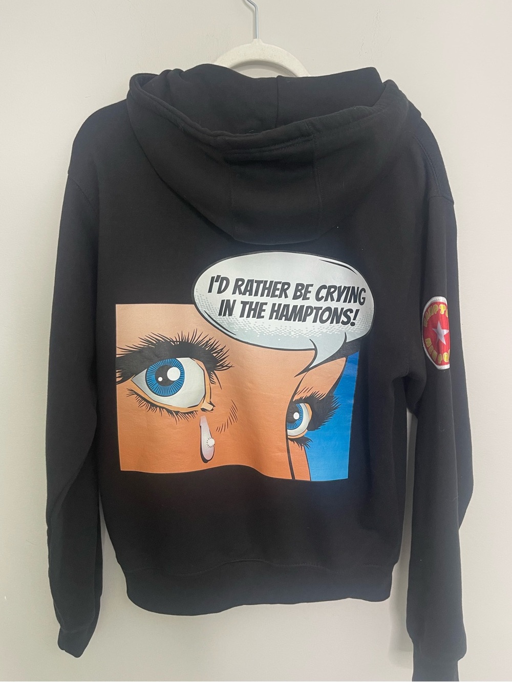 BroDenim black Oversized Fleece Hampton Sweatshirt Hoodie XS